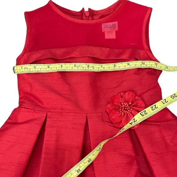 New Luli & Me Girls Red Sleeveless Pleated Full Dress - Picture 10 of 10